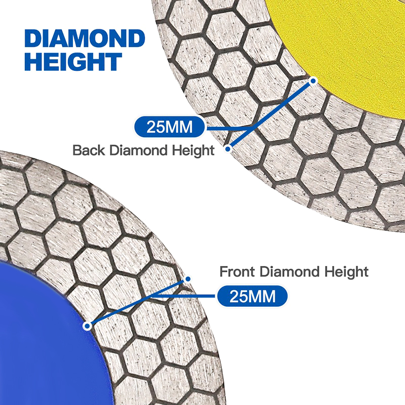 Little Ant 4 pulgadas y 5 pulgadas Hexagonal ancho ancho de diamante de diamante de diamantes de corte de cuchilla de corte 2 en 1 para mosaico de microlita de cerámica porceliana