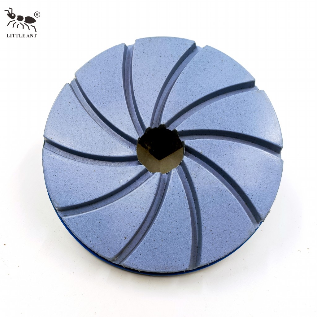 Pequeña almohadilla de pulido de resina del borde de la caracol con el backer de pvc Granite Marble Terrazzo Quartz