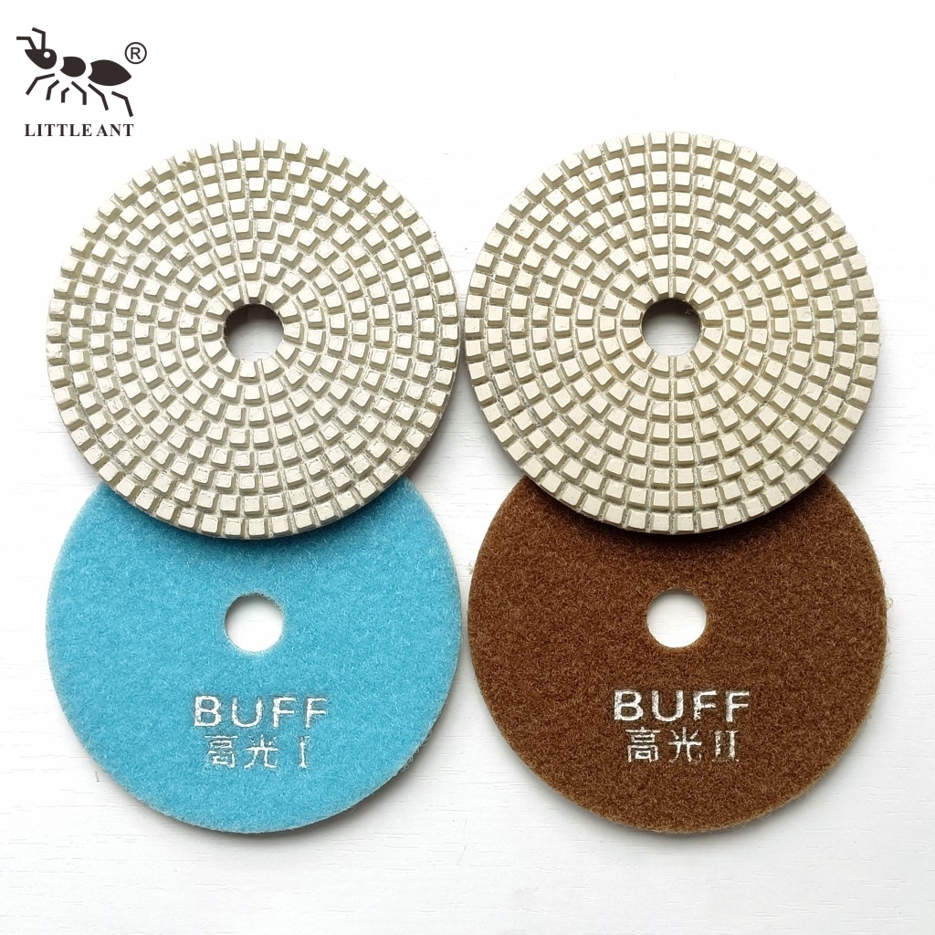 LITTLE ANT NUEVA Almohadilla para pulir pisos de concreto con diamante brillante de 4 pulgadas y 2 pasos de alto brillo