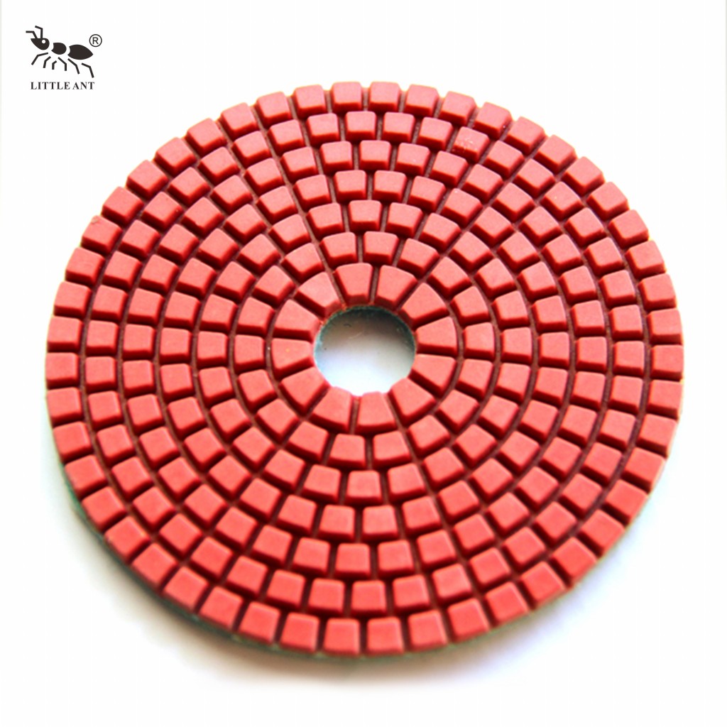 Little Ant de 4 pulgadas y 5 pulgadas y 6 pulgadas de pulido húmedo Squre Color 7 Pasos para piedra de ingeniería Piedra Diamante Presionada Hot Pressed