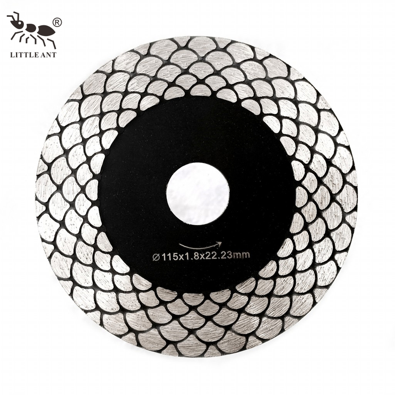 Little Ant4.5 pulgadas 115 mm 5 pulgadas de 125 mm Claza de sierra turbo de diamante para porcelana de azulejos de microlita de cerámica
