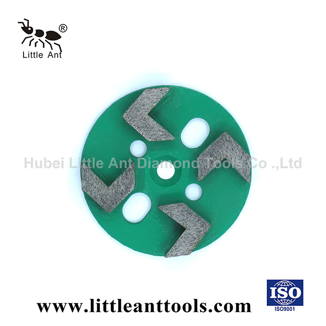 Pequeña herramienta de metal de placa de molienda circular de hormigas para hormigón seco y húmedo Uso de 4 segmentos de tipo flecha 100 mm
