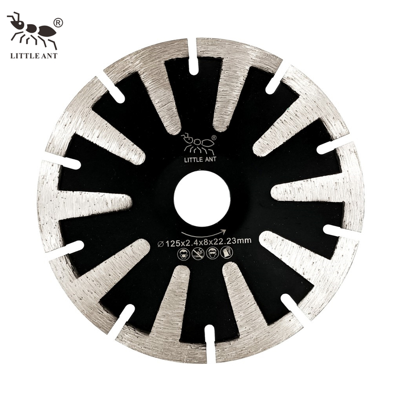 Little Ant Cóncavo T BLADE DE SEGMACIÓN 125 mm 5 pulgadas Grooving on Granite Marble Bond Protection 