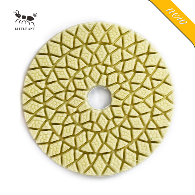 Pequeña almohadilla de pulido híbrido de diamantes hormigas Diamantes flexibles secos y húmedos para caníco de mármol de piedra amarillo