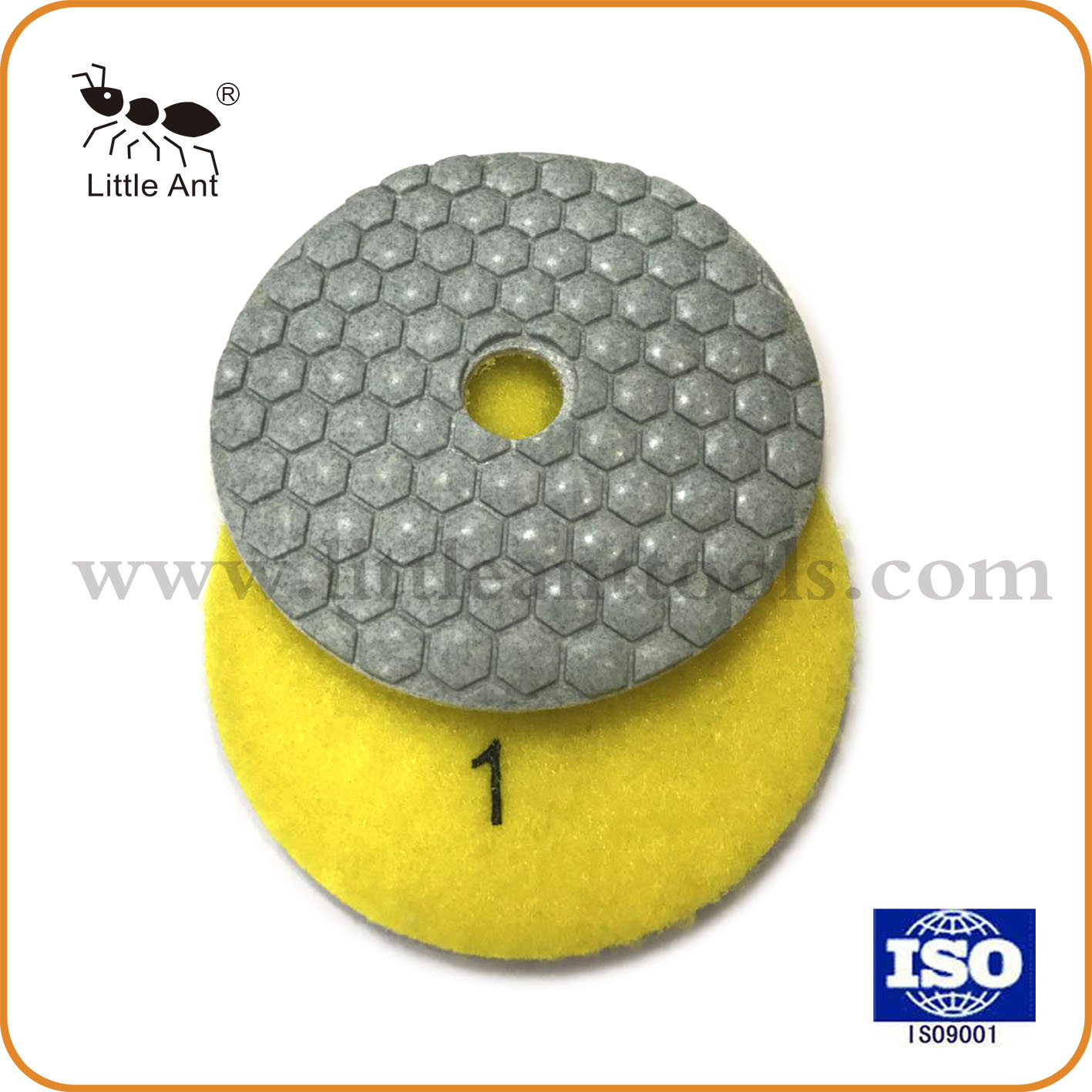 Hexágono presionó las almohadillas de pulido seco Diamante para piedra natural y sintética Puleradora de mano Portátil Portable